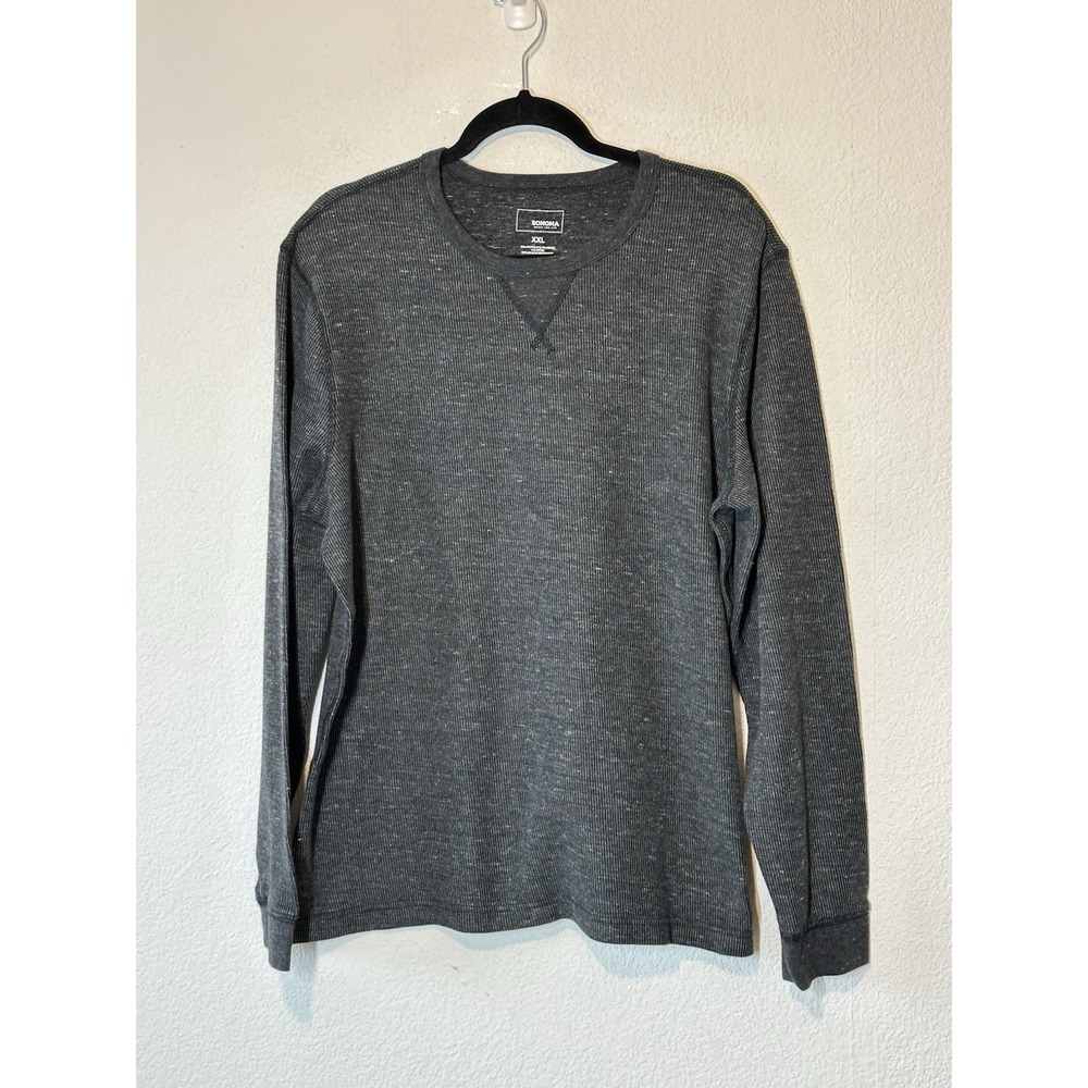 Sonoma Thermal Shirt Mens Size XXL Rib Knit Charcoal Gray Soft Warm Workwear